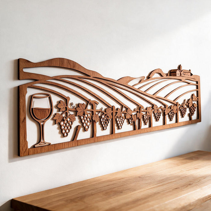 Real Nature oak wood wall decor - Vineyard
