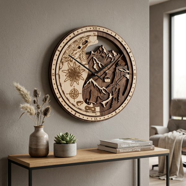 3D eikenhouten Bergwereld Alpen 30cm-50cm-84cm Atama