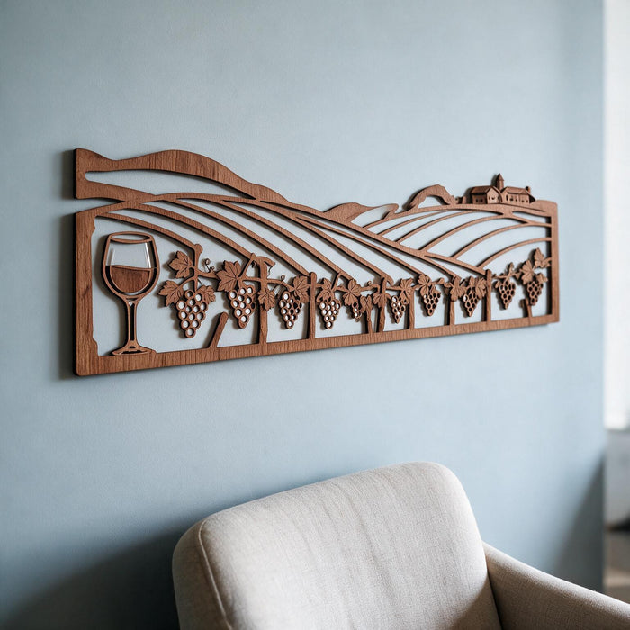 Real Nature oak wood wall decor - Vineyard