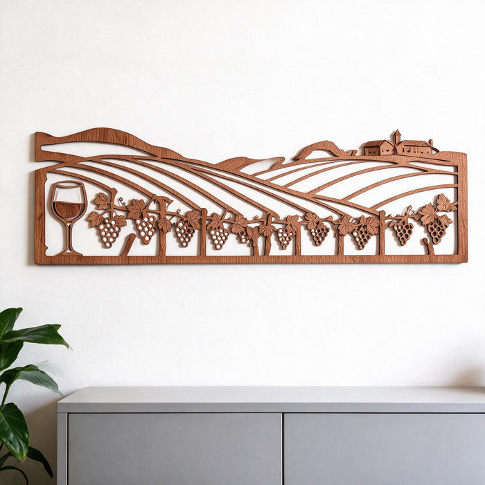Real Nature oak wood wall decor - Vineyard