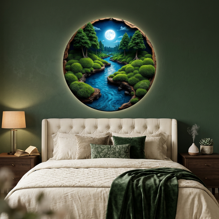 Moss HDF-poster - Mosnatuur - Maanlicht