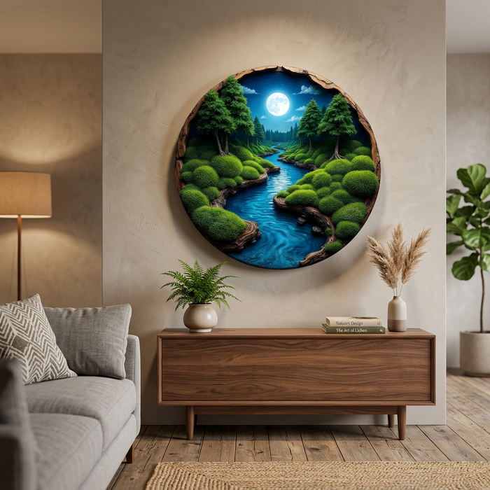 Moss HDF-poster - Mosnatuur - Maanlicht