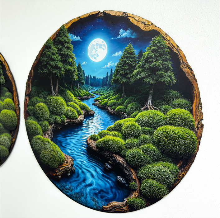 Poster HDF di muschio - Natura del muschio - Tempo della luna