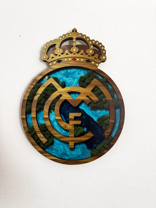 Dřevěný mechový obraz - Real Madrid