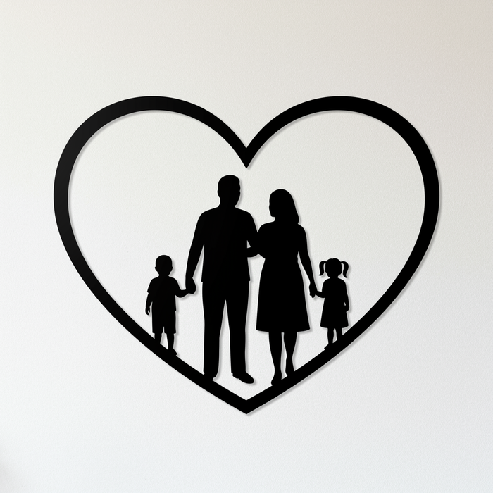 Wooden Wall Decor - Family in the Heart