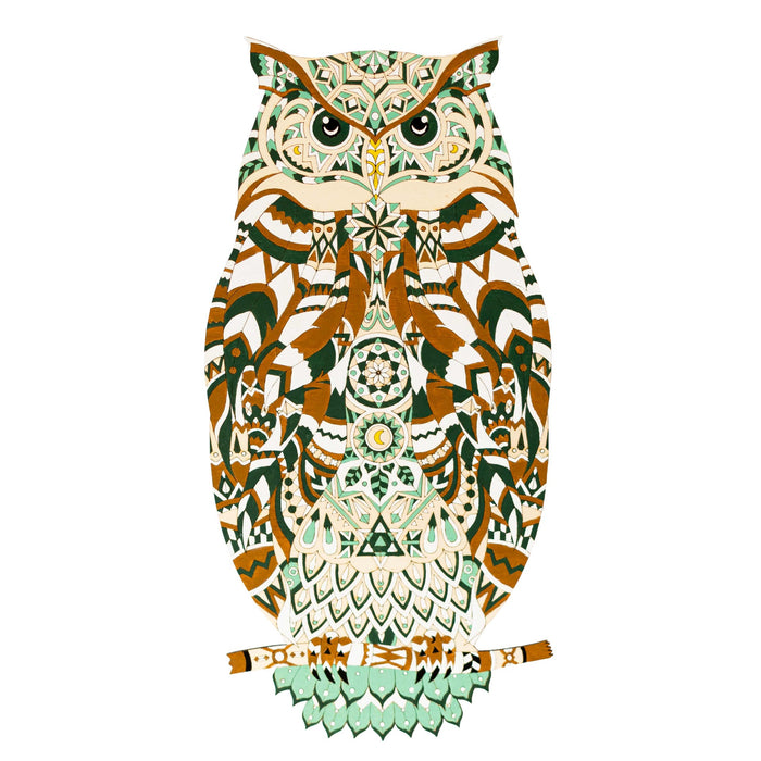 Wooden Painting Kit – Mandala Eagle Owl