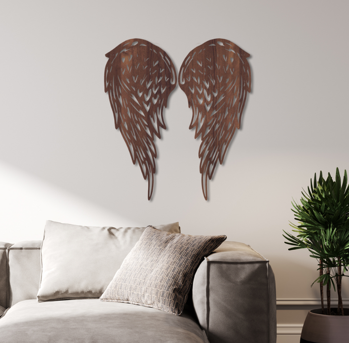 Italian Decorazione da Parete in Legno - Angelo nel Cuore